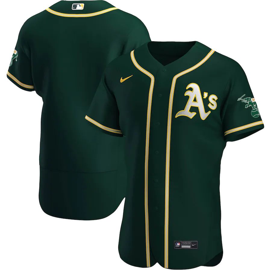Mens Oakland Athletics Nike Green Alternate Authentic Team MLB Jerseys